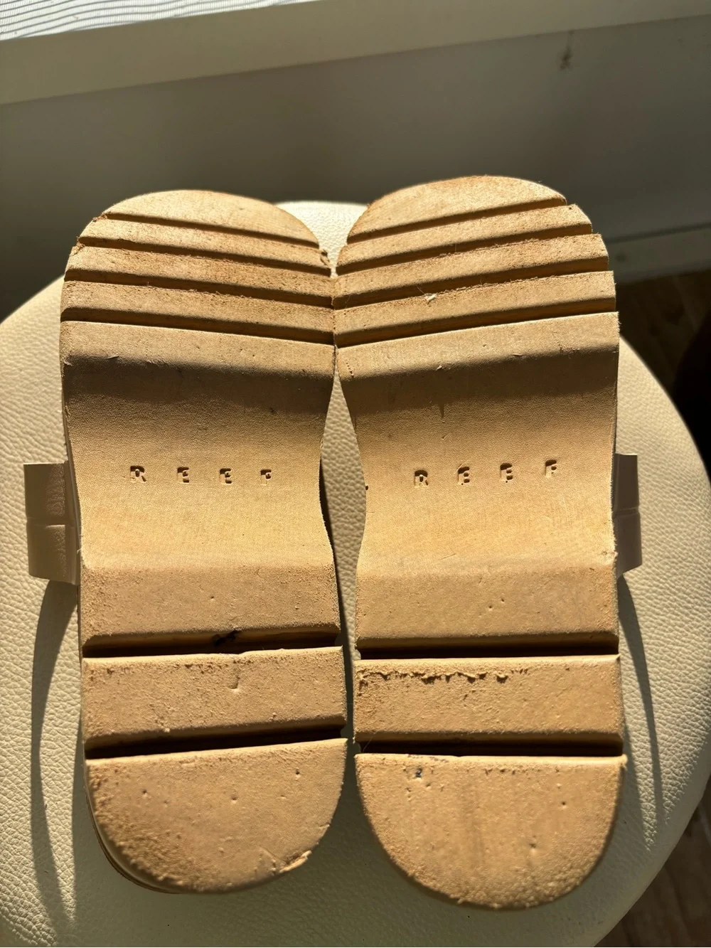 Reef Women's Neutral Beige Cork Platform Thong Sandals